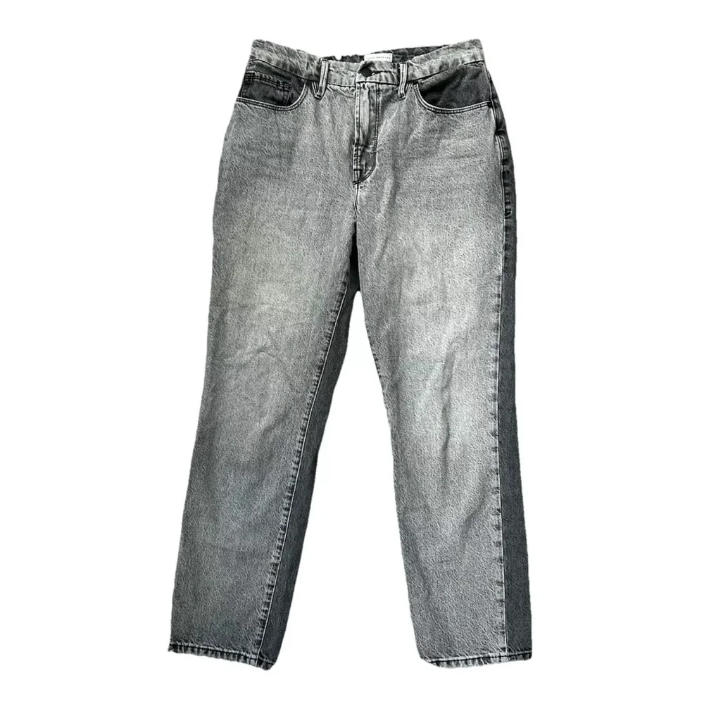 Good American Good Vintage Two Tone Jeans Womens Size 6/28 Gray Black Stone Wash - Picture 11 of 11